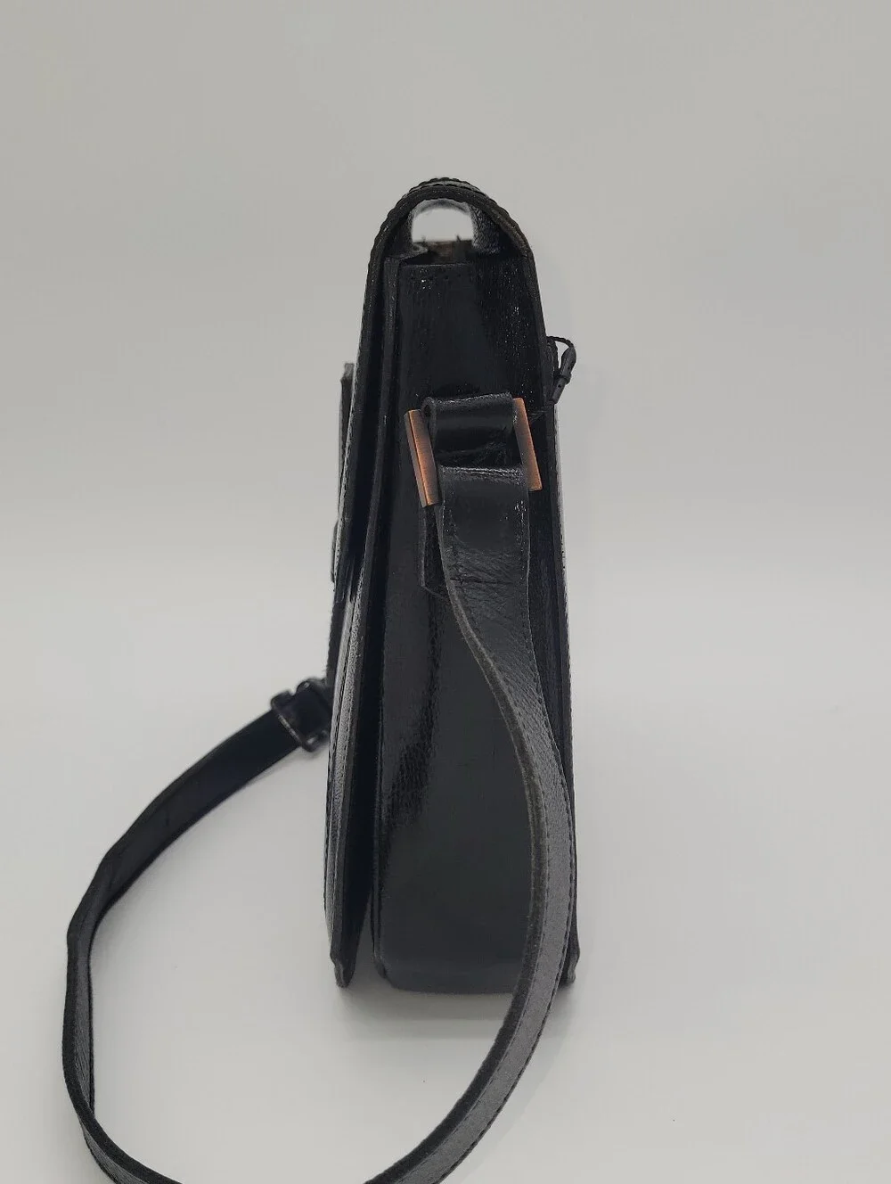 Vintage Yves Saint Laurent Lizard-Embossed Shoulder Bag Original Dust - Picture 3 of 11